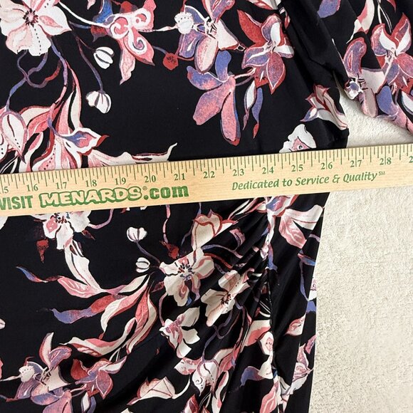 Catherines Women 4X Strawbridge Fit & Flare Dress‎ Black Floral Soft Knit - Picture 9 of 11
